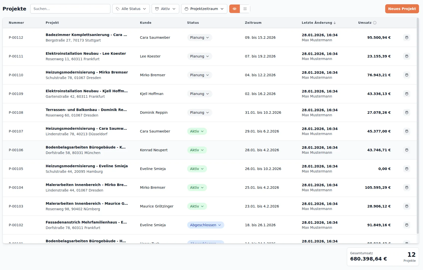 Leistungsdatum-Block