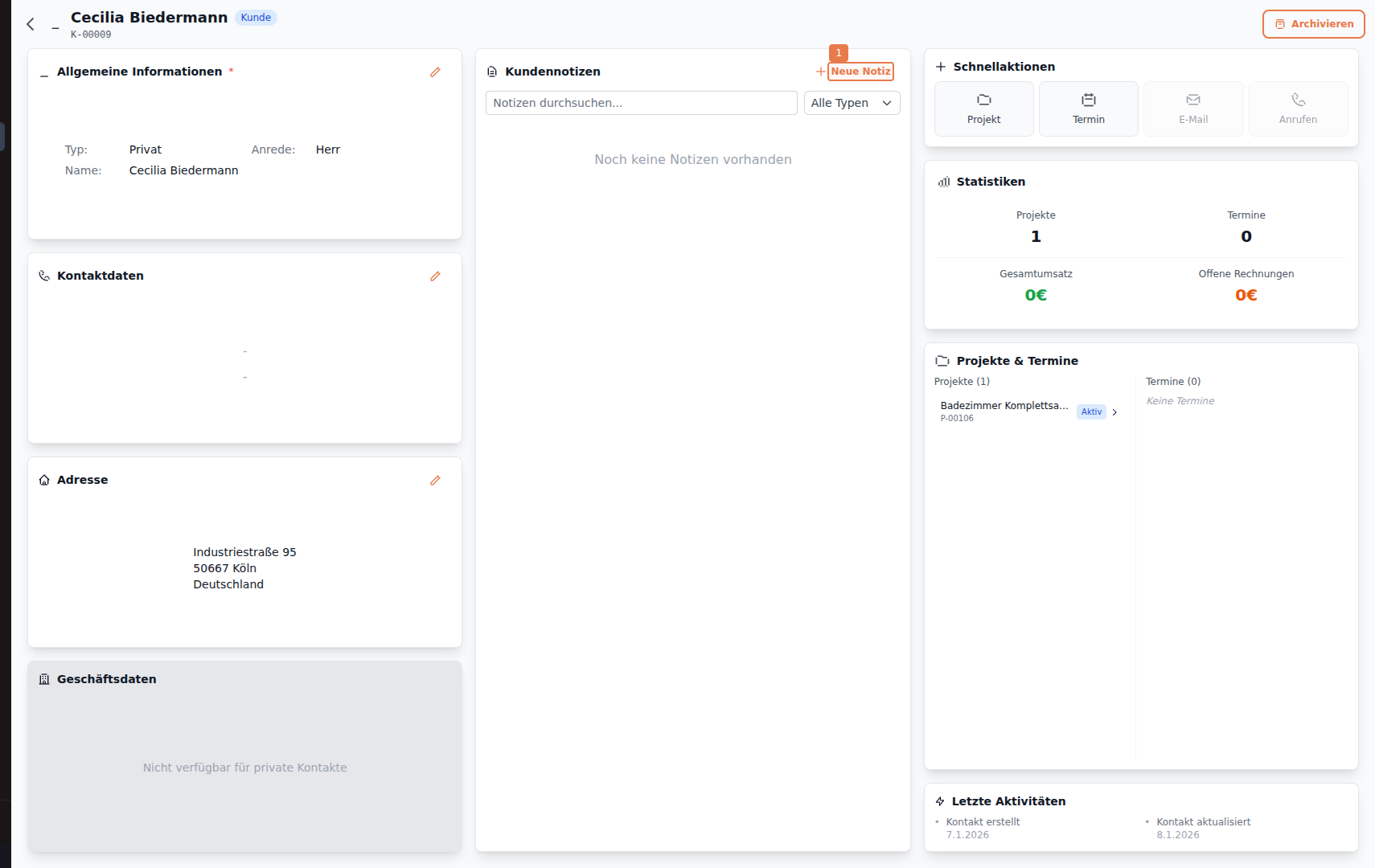Neue Notiz erstellen